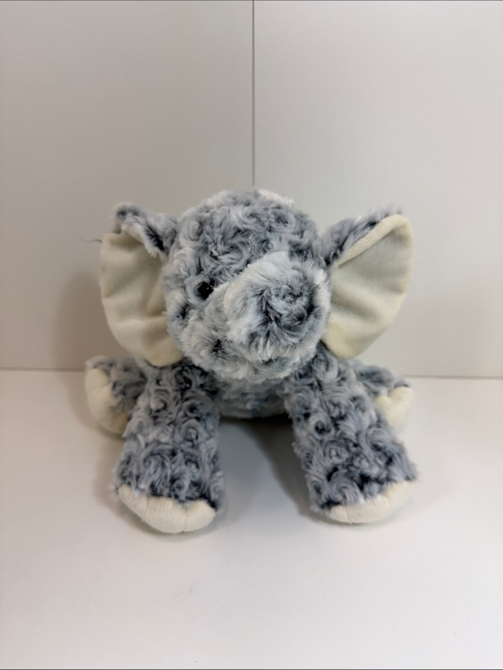 BabiesRUs Light Gray Swirled Plush Elephant